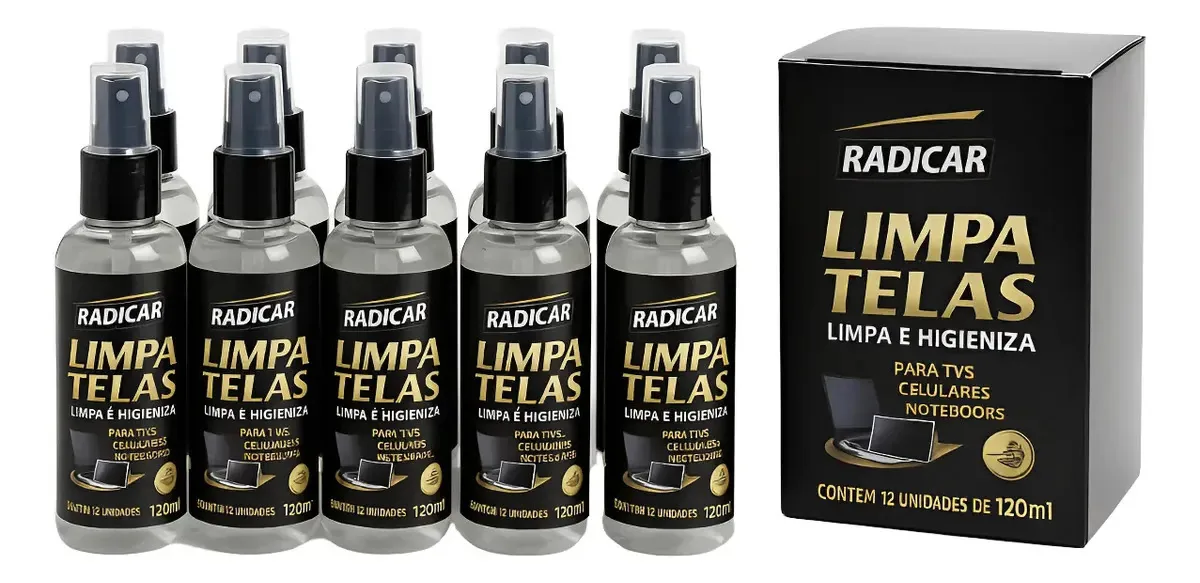 Caixa Com 12 Limpa Celular Smart 100ml Com Pano Microfibra