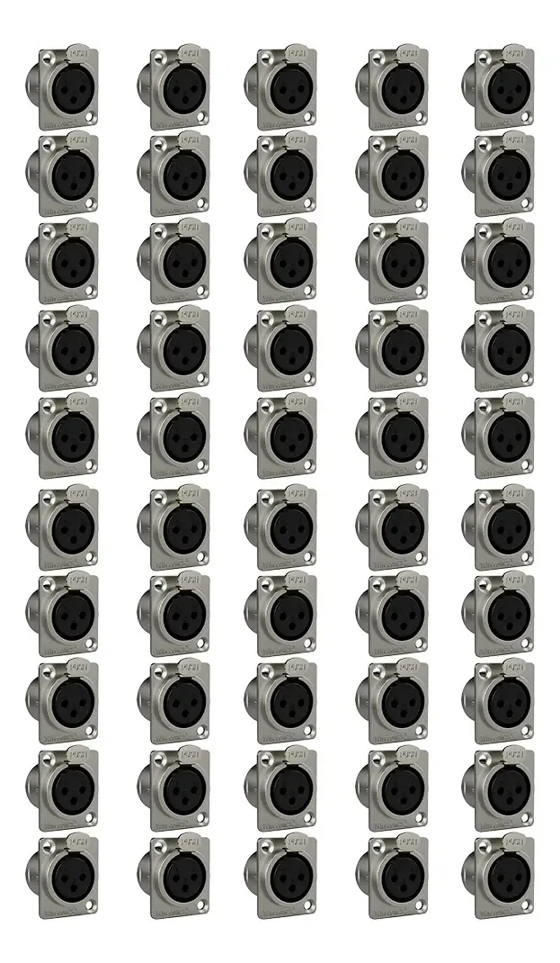 Kit 50 Conectores Xlr Femea Wc1023 Painel Wireconex