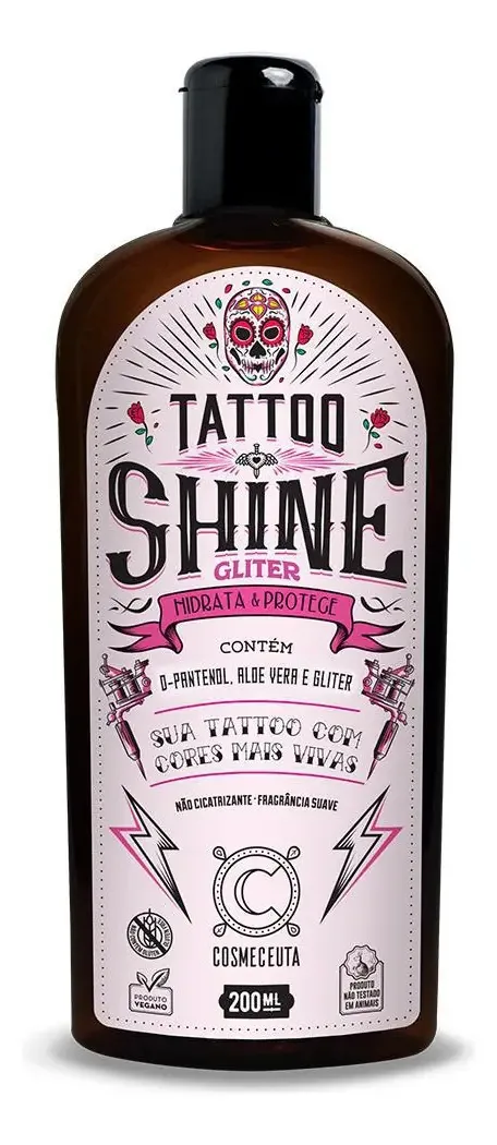 Loção Creme Para Tatuagem Tattoo Shine Glow Kit Com 3 Unids