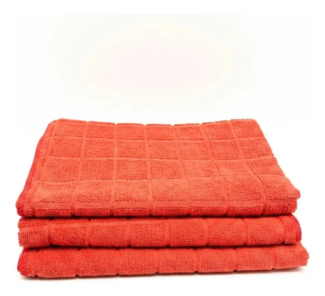 Kit 3 Panos Microfibra Perfect 50x70cm Vermelho