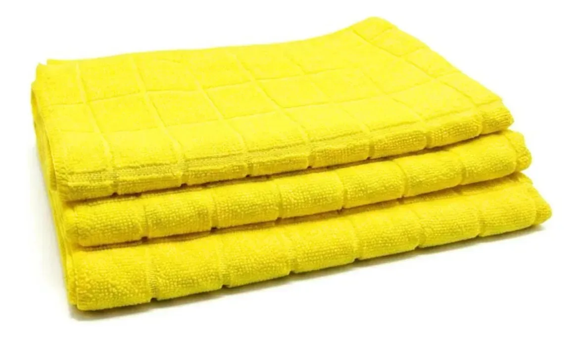 Kit 3 Panos Microfibra Perfect 50x70cm Amarelo