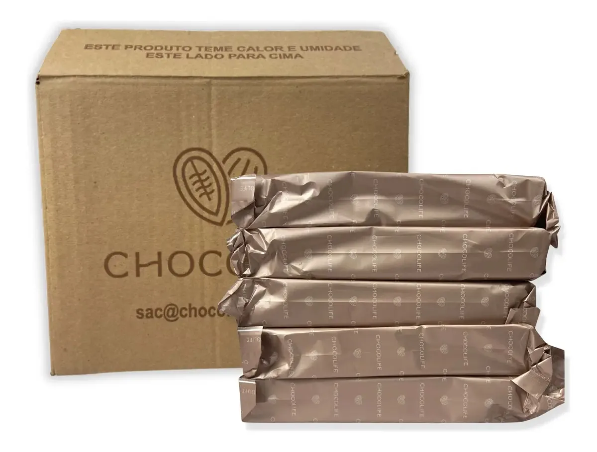 Caixa Barra De Chocolate 70% Cacau Zero Açúcar E Poliol 5kg