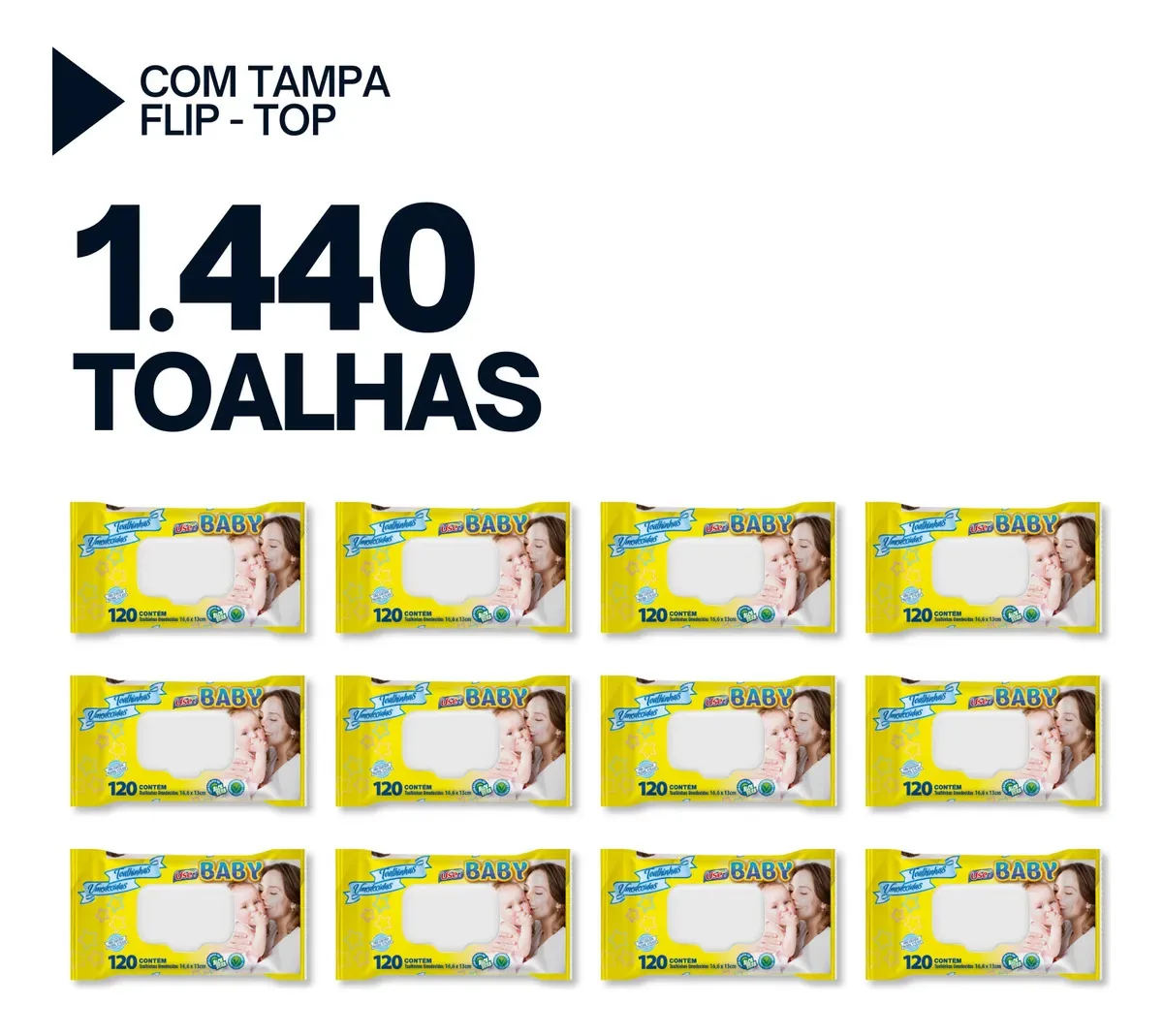 Kit 1440 Toalhinhas Umedecidas Use It Lenços Atacado