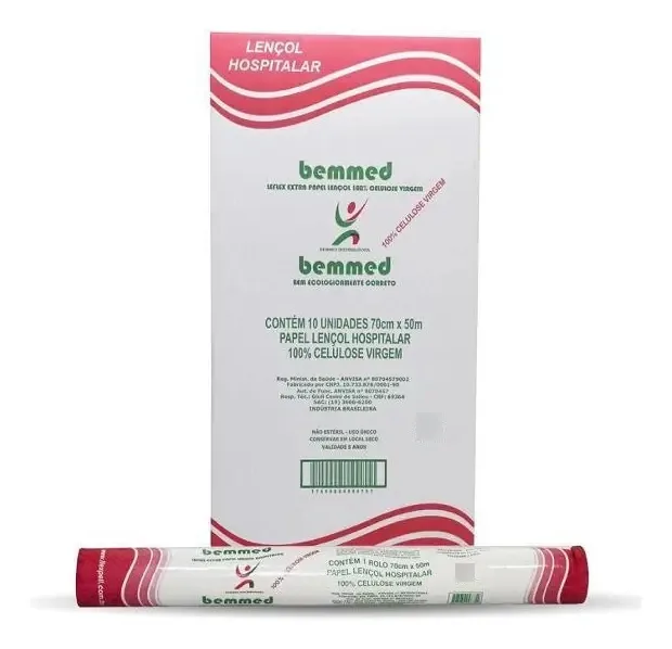 Papel Lençol Hospitalar 70x50 Caixa Com 10 Rolos - Bemmed
