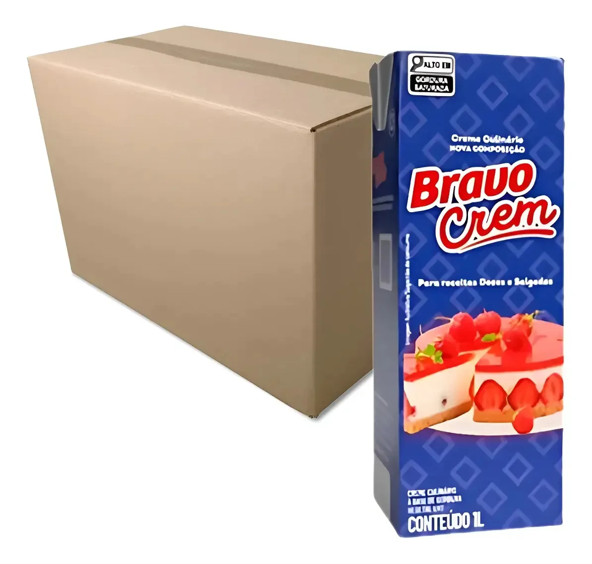 Creme Culinario Gastronomia Bravo Crem 1l Caixa Com 12 Uni