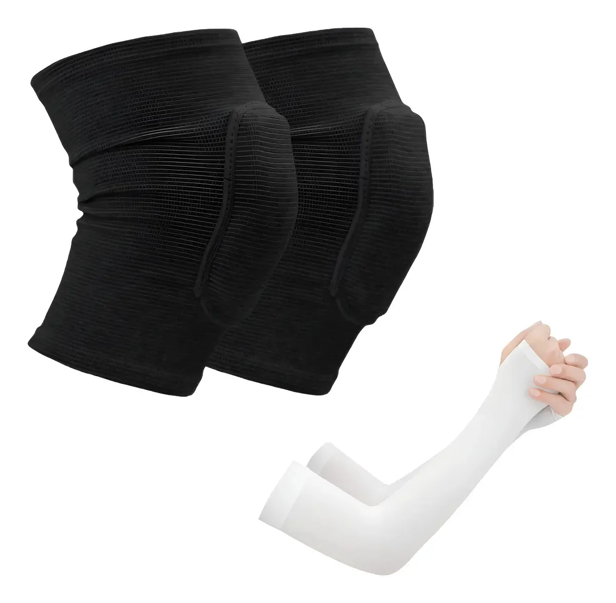 Joelheira Para Vôlei Manguito Anti Uv Kit P Esportes Corrida