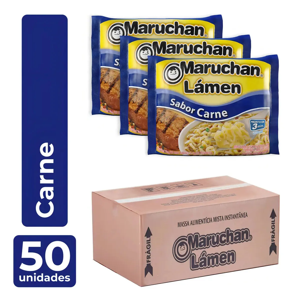 Macarrão Instantaneo Maruchan Carne Lamen Cx 50 Pacotes