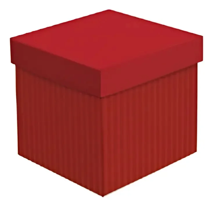 Caixa P/ Presente Vermelha Com Tampa 17x17x17cm 10 Unid