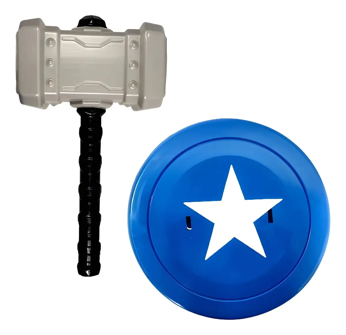 Kit Escudo e Martelo Master Toy Azul para Crianças de Plástico
