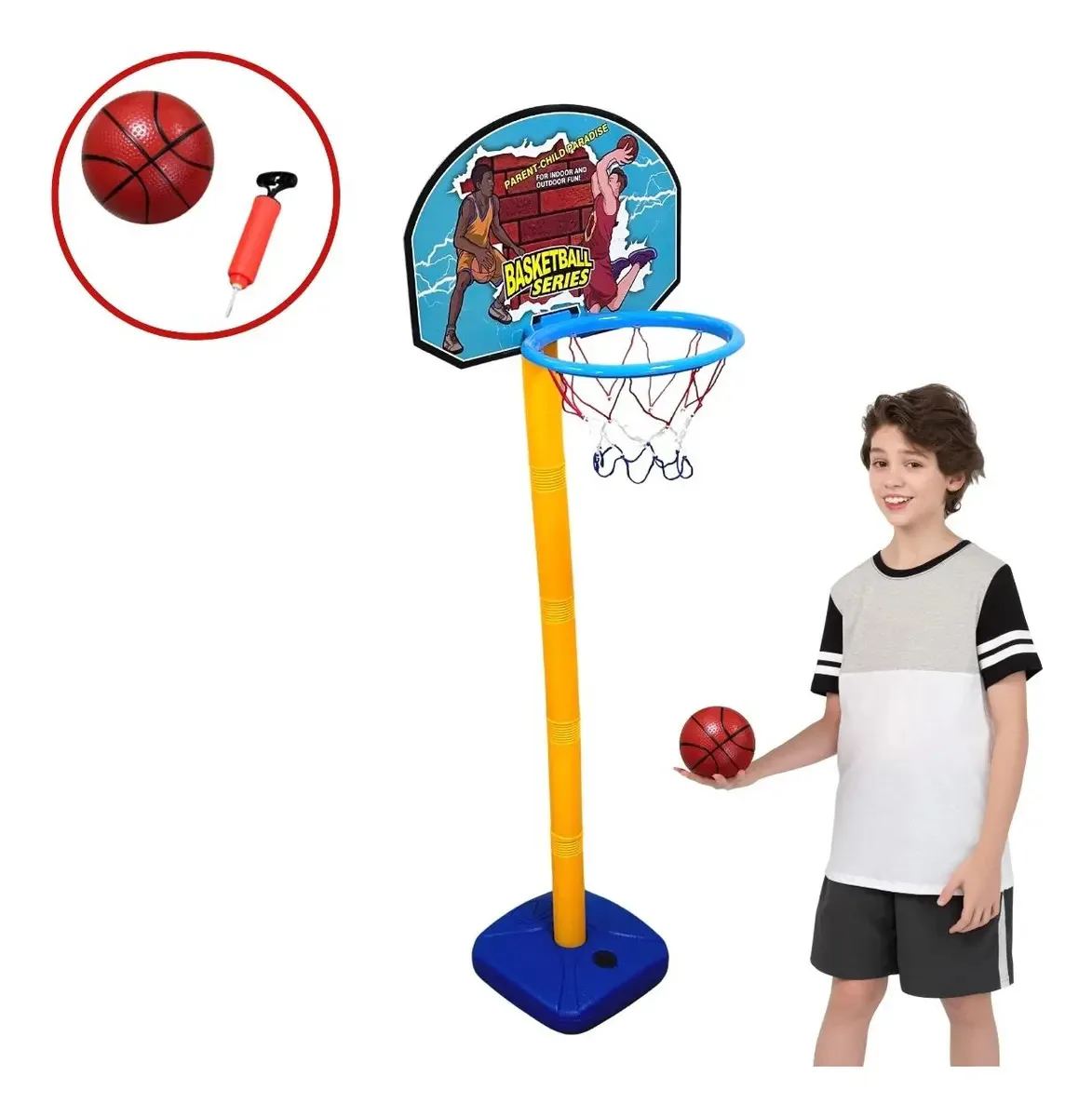 Cesta De Basquete Infantil Tabela De Basquete Criança 1,25m