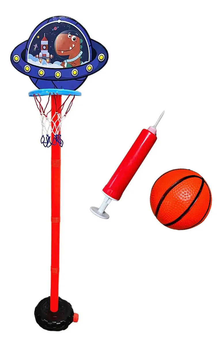 Cesta De Basquete Infantil Tabela Bola E Inflador Portátil