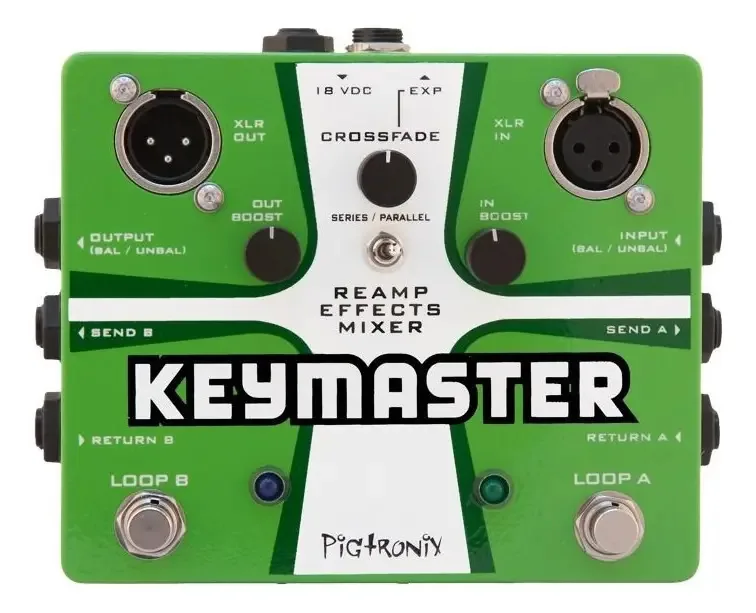Pedal de efeito Pigtronix Keymaster, misturador de efeitos, cor verde