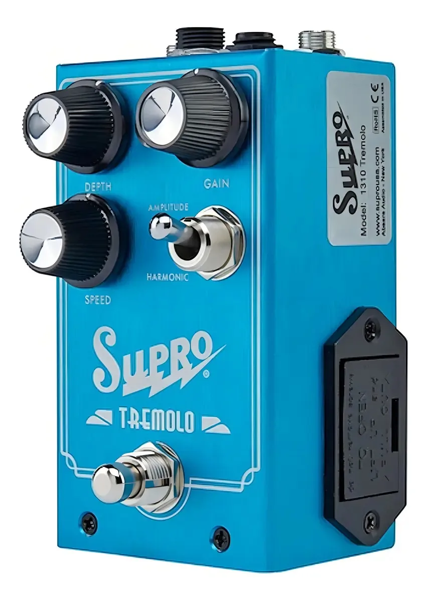 Pedal analógico Supro Harmonic Tremolo para guitarra colorida Calipso