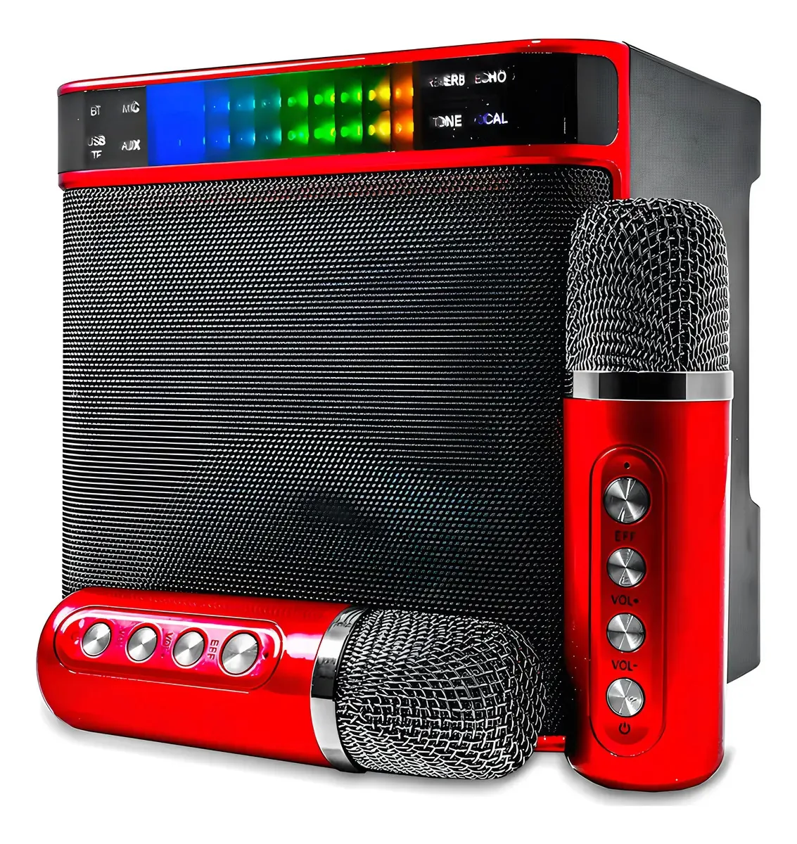 Caixa de Som Xtrad KM-2005 Portátil Bluetooth 10W com 2 Microfones e LED Vermelho