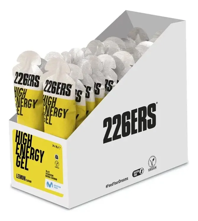 Gel Energético High Energy 226ers Limão, 24 Sachês 76g com Carboidratos