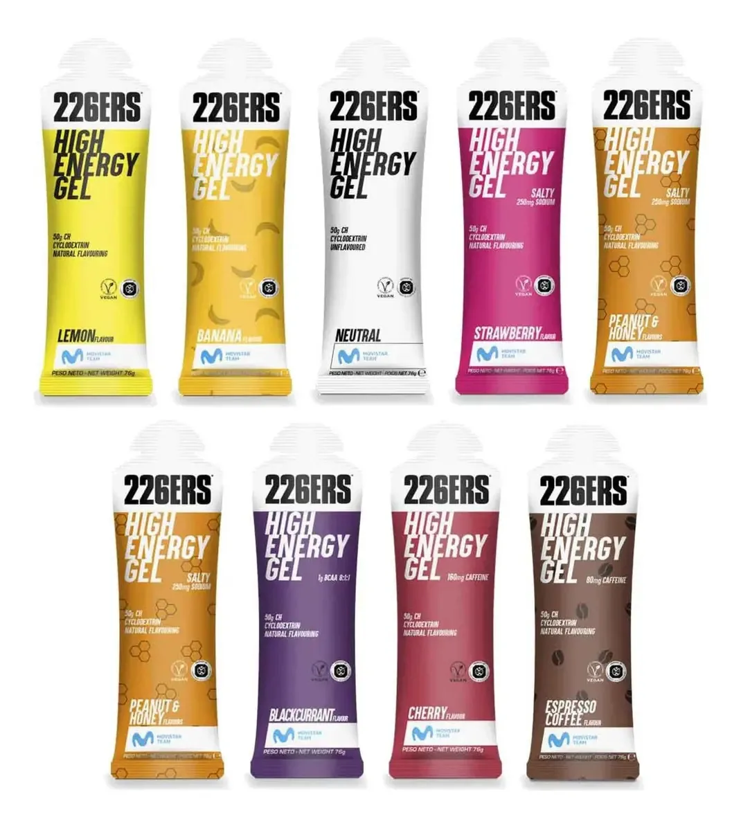 Gel 226ers High Energy 10 Sachês Carboidratos Sabores Sabor Cola