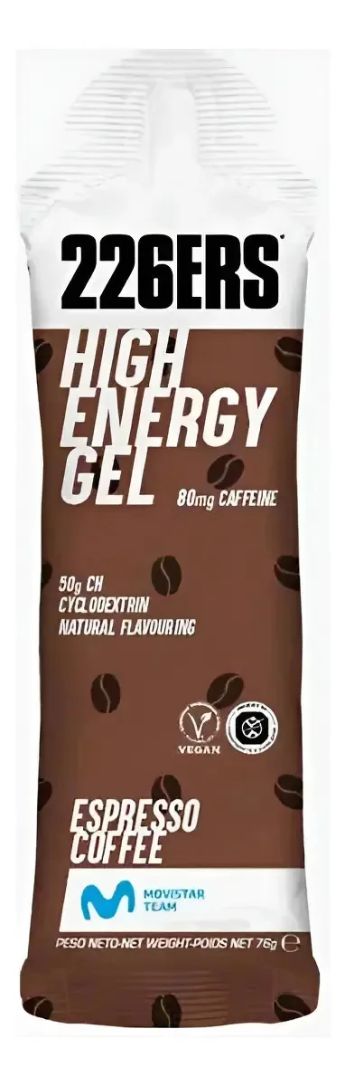Gel 226ers High Energy 76g (6 Sachês) - Carboidratos 50g Expresso Coffee
