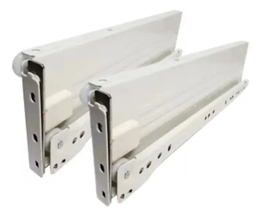Guia de gaveta lateral única Sliders 150x450mm 25kg na cor branca