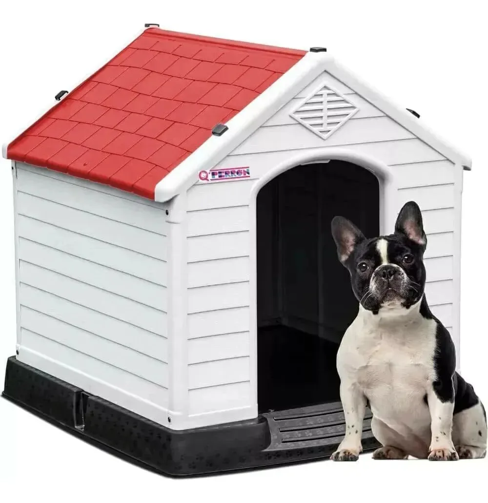 Casinha de cachorro térmica e impermeável de raça pequena Q Perrón vermelha