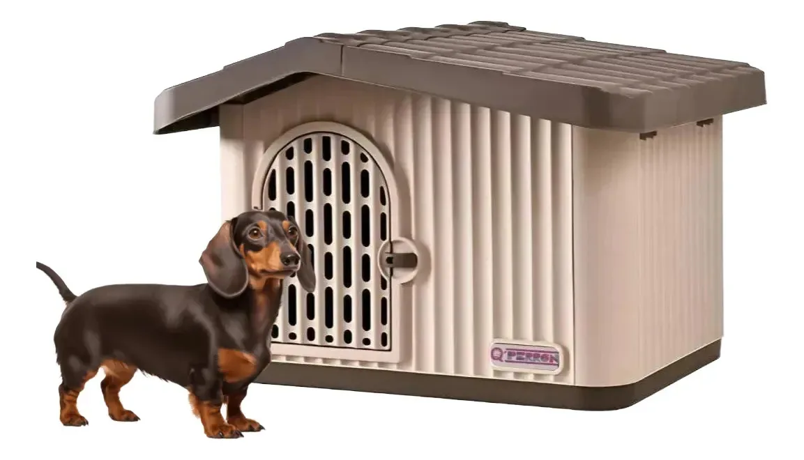 Casa para cãe Q Perrón Toscana para raça pequena - marrom-escuro