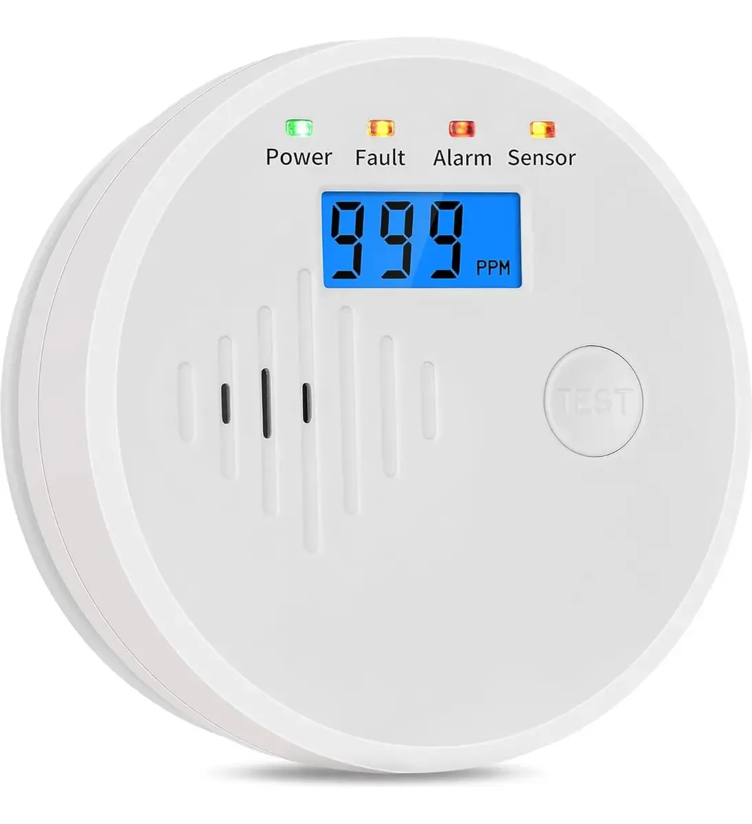 Detector de monóxido de carbono com alarme e display LCD