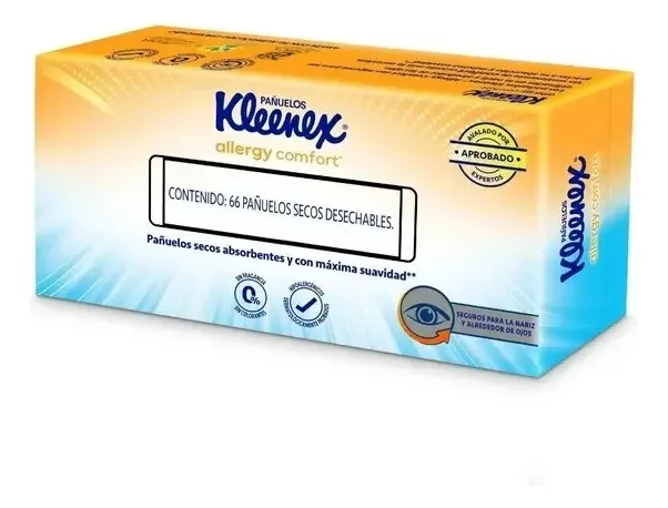 Lenços Descartáveis Kleenex Allergy Comfort 66 Unid+ Cor Branco