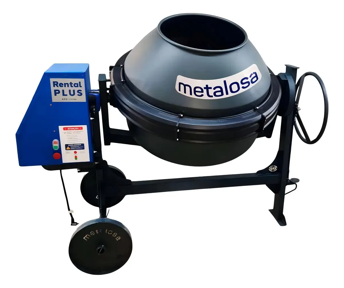 Betoneira Metalosa 400L Motor Elétrico Alta Produção 4,65 m³/h