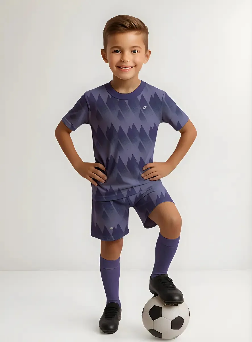 Uniforme Infantil Futebol Camisa E Shorts 4 A 12 Anos Cor Lavanda