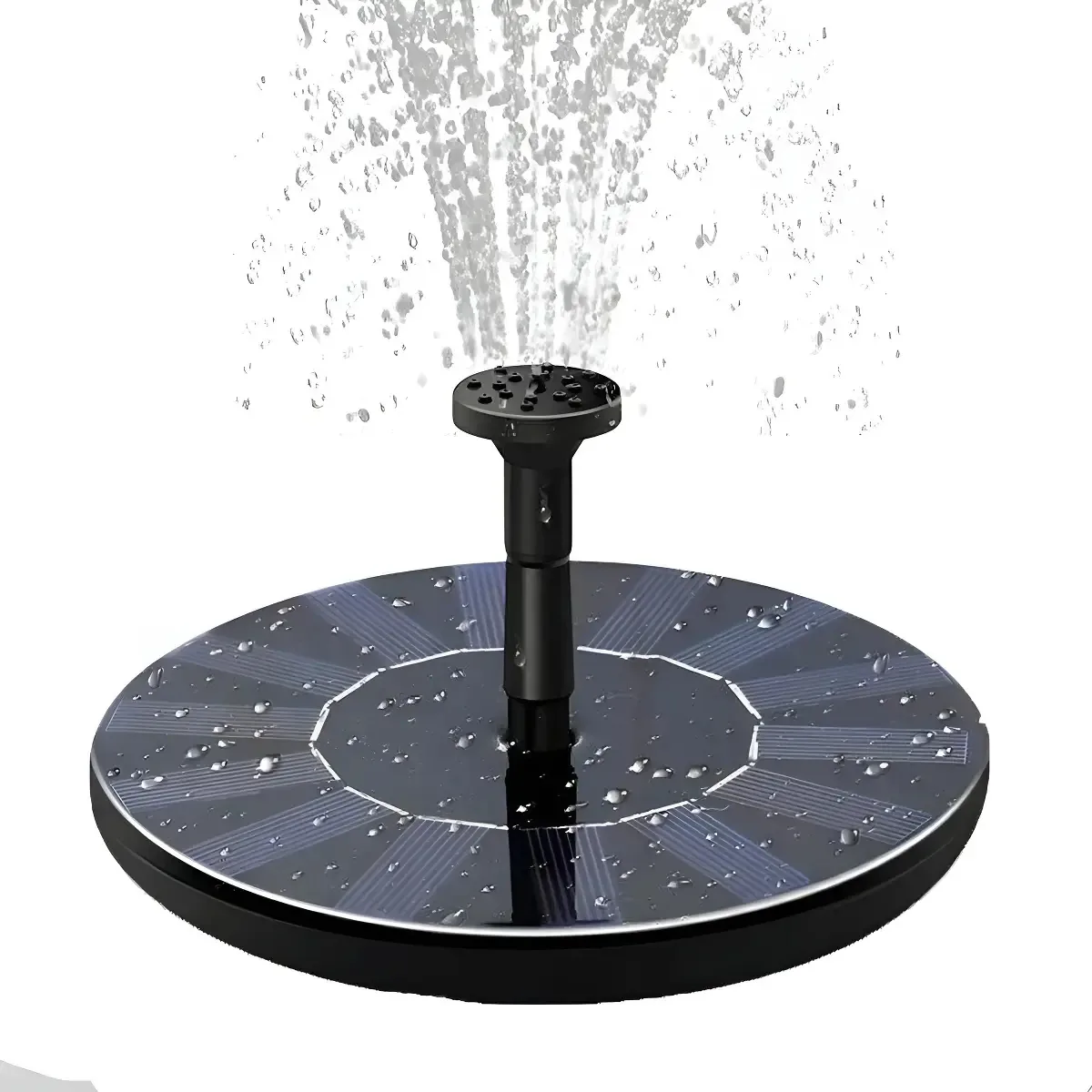 Chafariz Solar Flutuante Preto Bomba Energia Solar 16cm