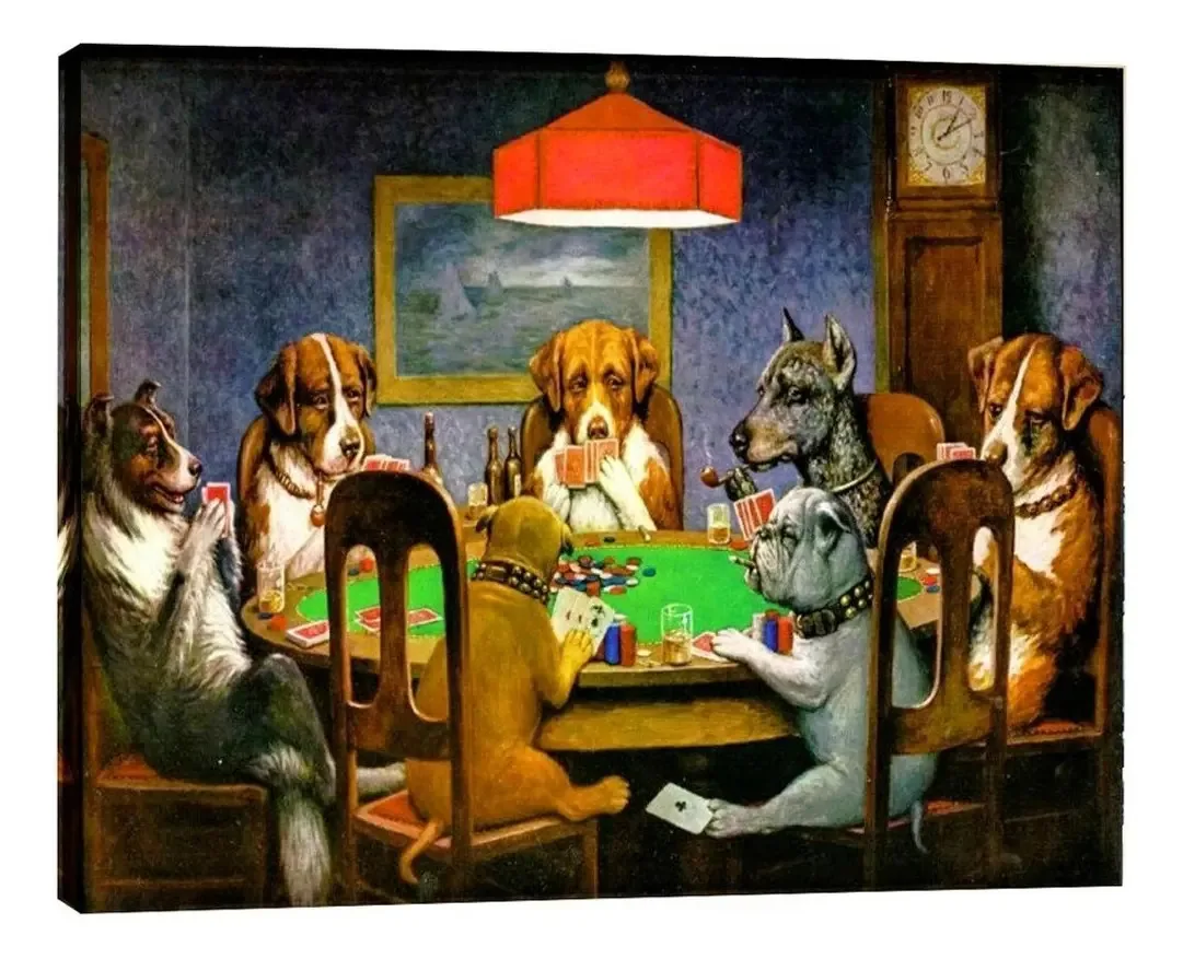 Tela | Mega imagem decorativa | Poker Dogs | 140x90