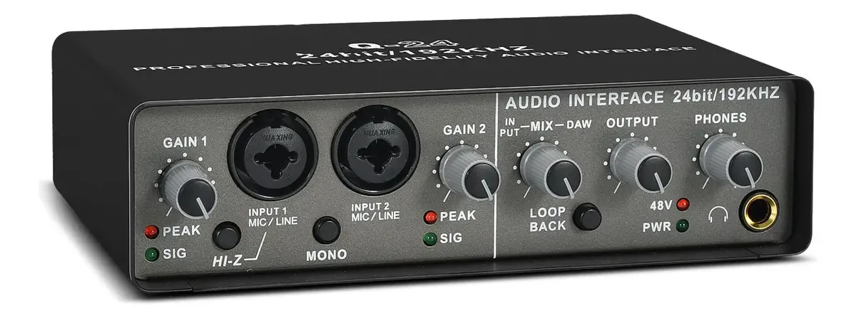 Microfone de interface de áudio USB portátil, instrumento musical, cor: Q24