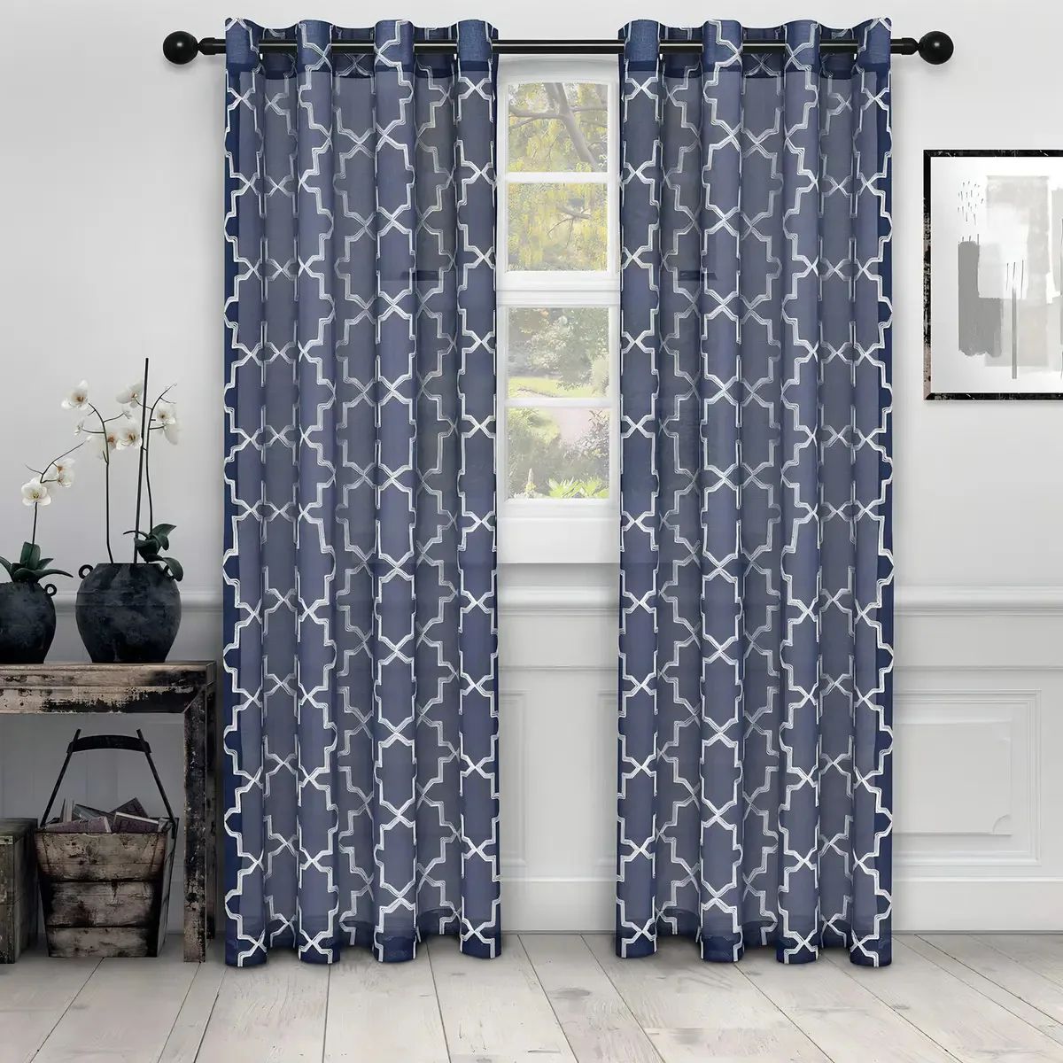 Superior Dalitso - Cortinas de corda translúcidas, detalhes