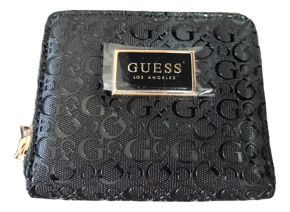 Carteira Guess Feminina Preta Lisa Com Porta-Moedas