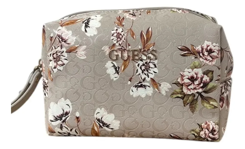 Bolsa de higiene Guess Medford Mini Travel feminina Taupe Floral Taupe Floral Taupe Floral