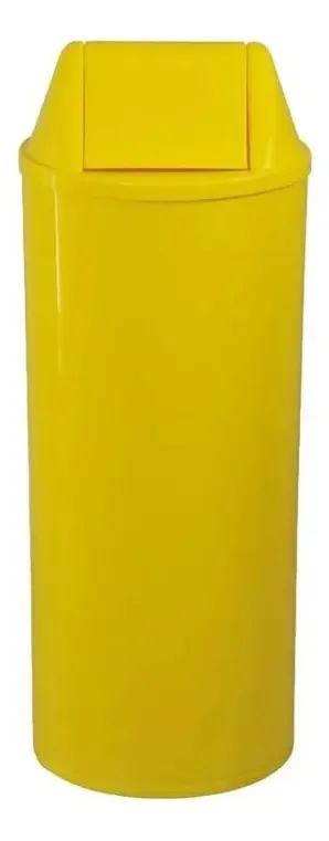 Cesto De Lixo Plástica 22l Jsn Vai Vem Cesto De Lixo Banheir Cor Amarelo