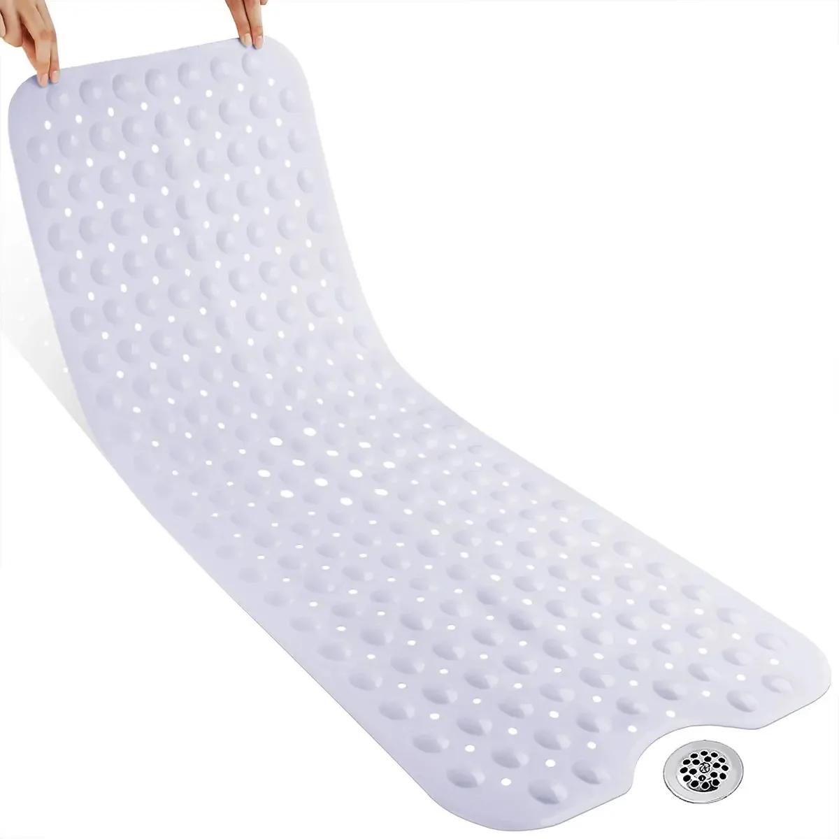 Yimobra - Tapete antiderrapante extra longo com vedação. Cor: branco