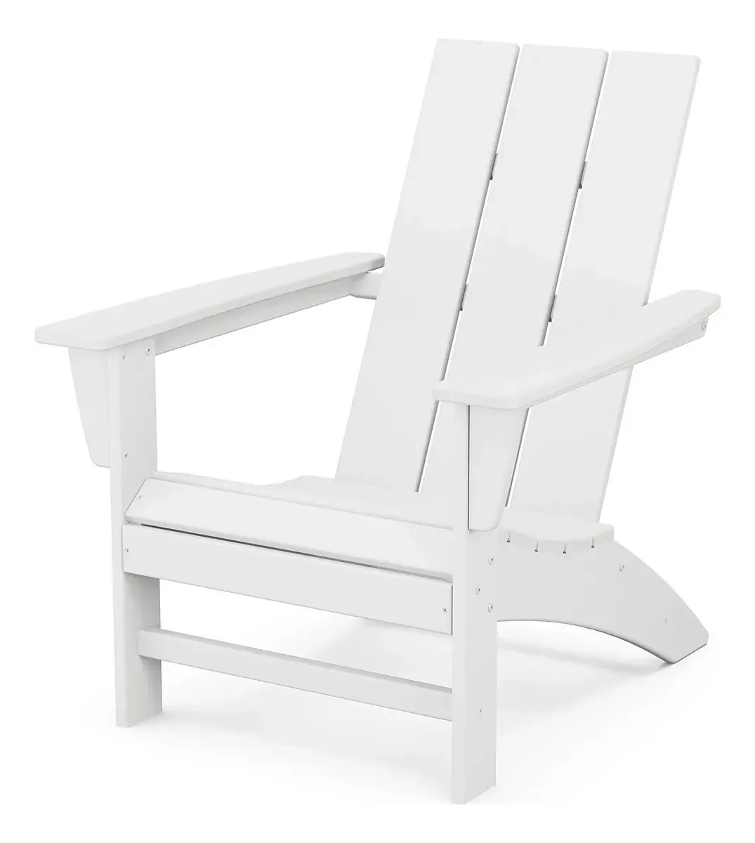 Cadeira de jardim Polywood Ad420wh, cor branca, design suave, 1 corpo com apoios de braços
