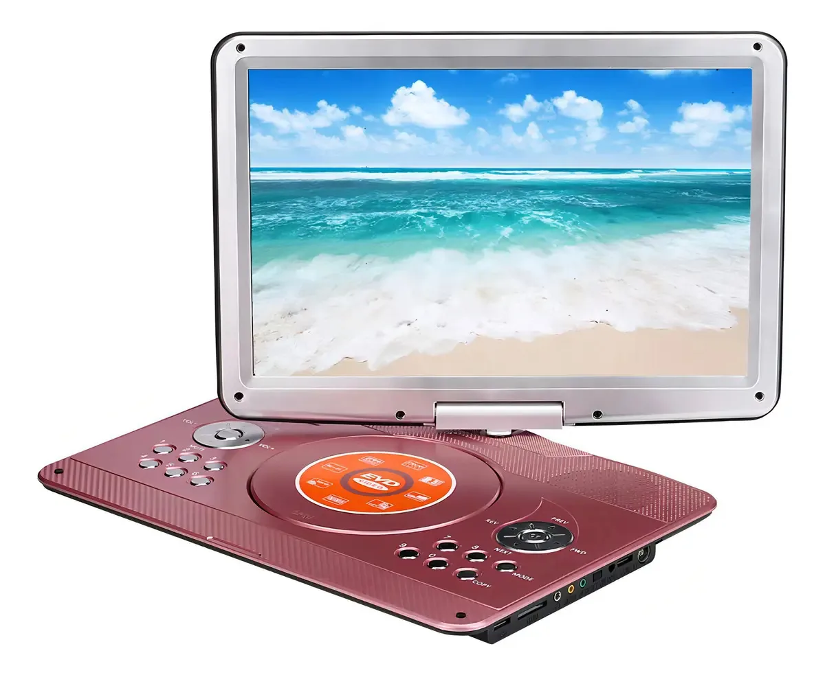 Leitor de DVD portátil Yoohoo de 16,9 polegadas com controle remoto,. Cor: Rosa dourada