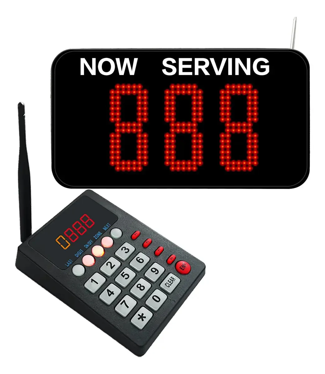 Ycall Sistema de Números de Espera Take A Number System Wireless Queue Calling System para Clínica Médica, Restaurante, Hospital Banco, Espera, 1 Keypad 1 Display