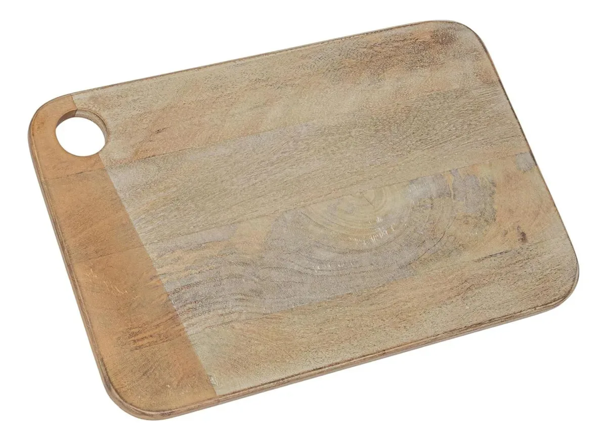 Tábua de queijos retangular de madeira de manga branqueada 37x25 cm branqueada