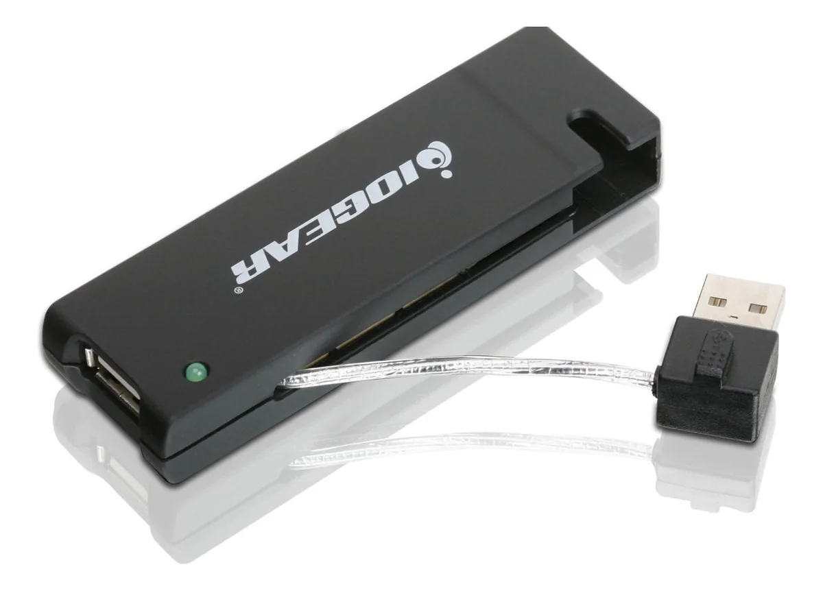 Hub USB Iogear Cor Preta