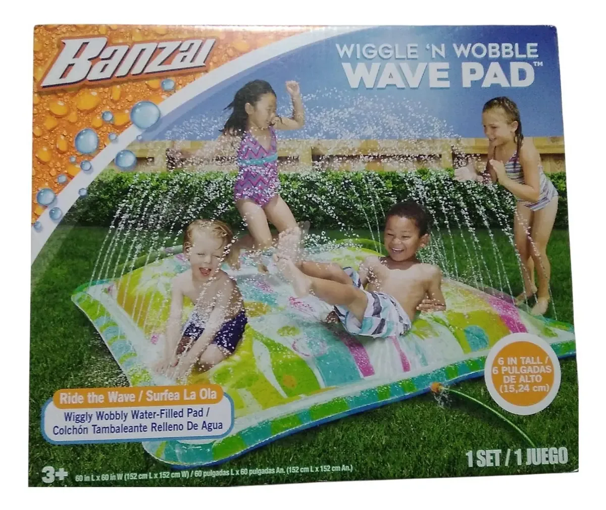 Jatos de piscina infláveis pulverizam mangueira de chuva, cor verde claro