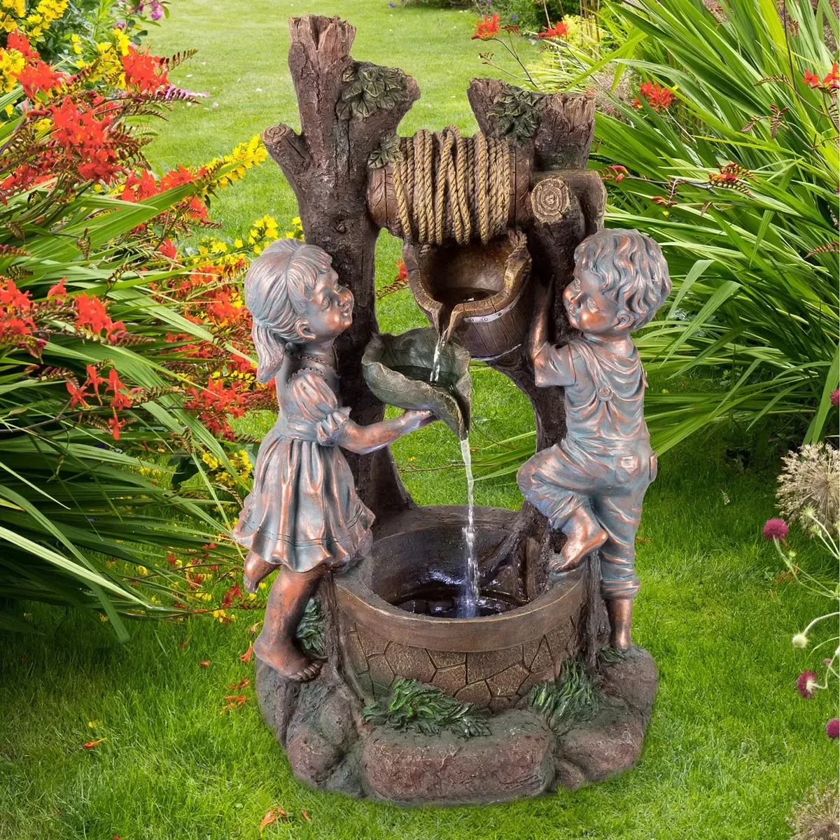 Fonte de água de poço com design clássico e elegante