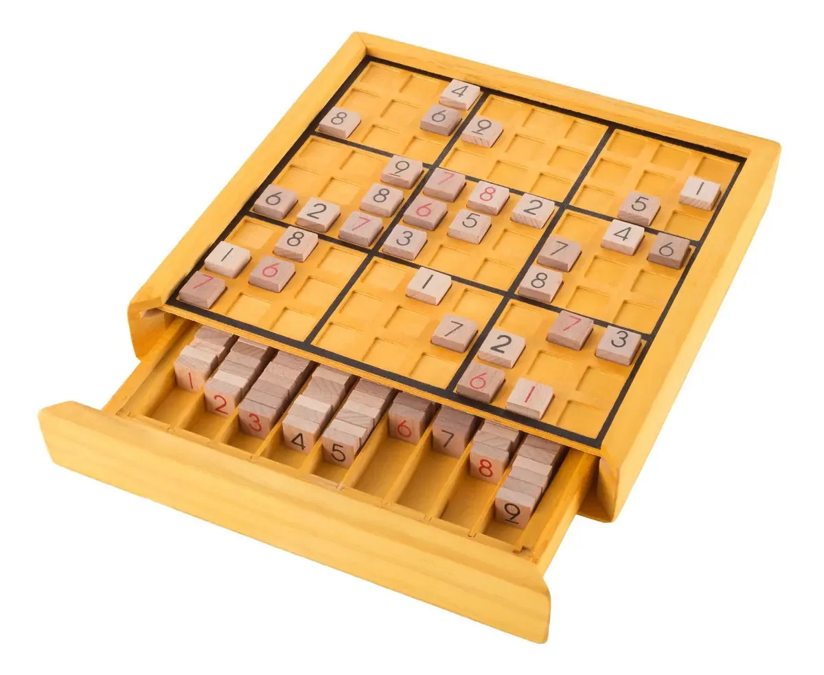 Ei! Jogue! Jogo de tabuleiro Sudoku de madeira, conjunto completo C