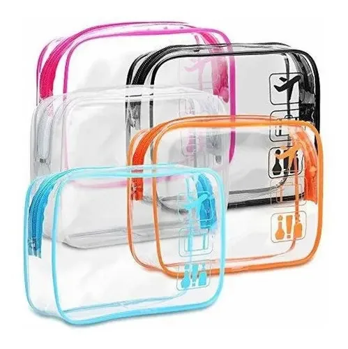 Bolsa de higiene transparente, pacote colorido de 5 bolsas de higiene