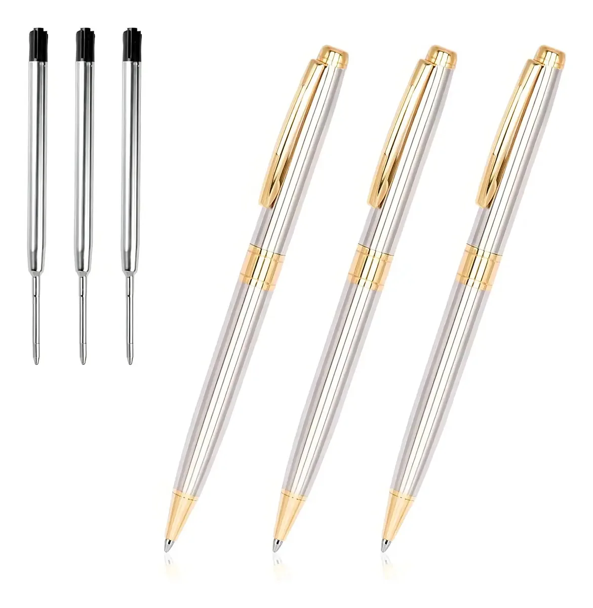 Conjunto Ballpoint Cambond, 3 U, preto/10 canetas