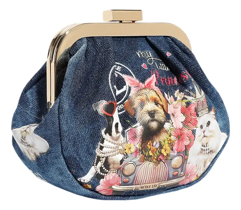 Bolsa jeans Nicoie Lee com alça e edredão Fw24 Color Family Year Design de tecido Family Year