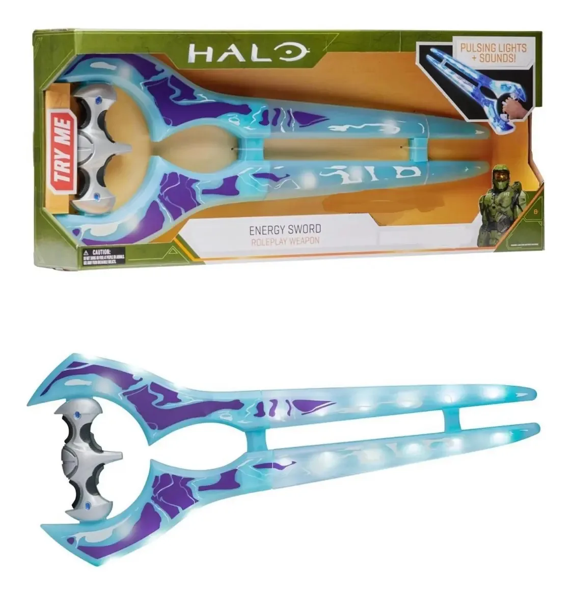 Espada Halo Infinite Energy de 60 cm, luzes e sons, cor azul original
