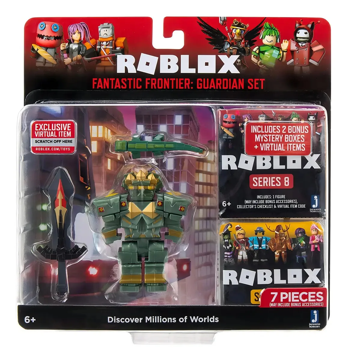 Conjunto Roblox Fantastic Frontier Guardian, 2 caixas e item virtual