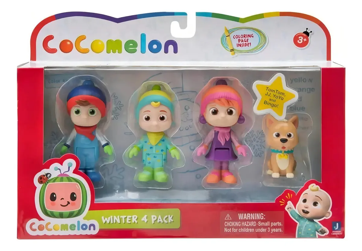 Conjunto de 4 bonecos Cocomelon Winter